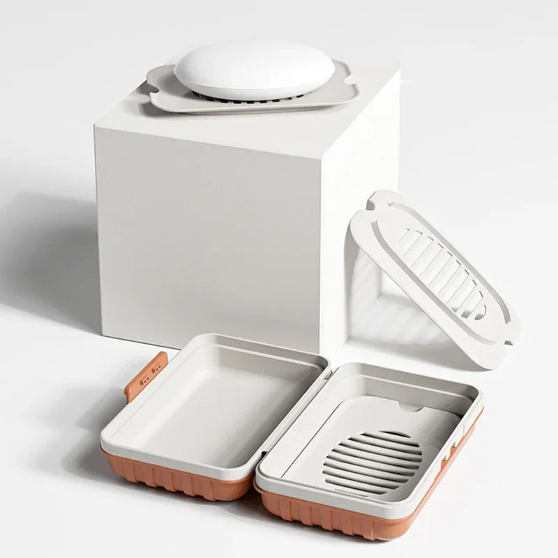 Home Essentials Bathroom Storage - Saboneteira de plástico com tampa, ideal