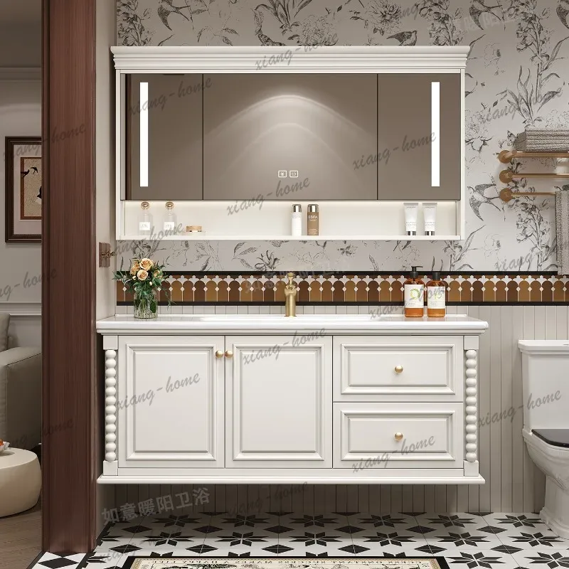 Home Bathroom Vanity Combo - Armário de Banheiro Pequeno de Madeira