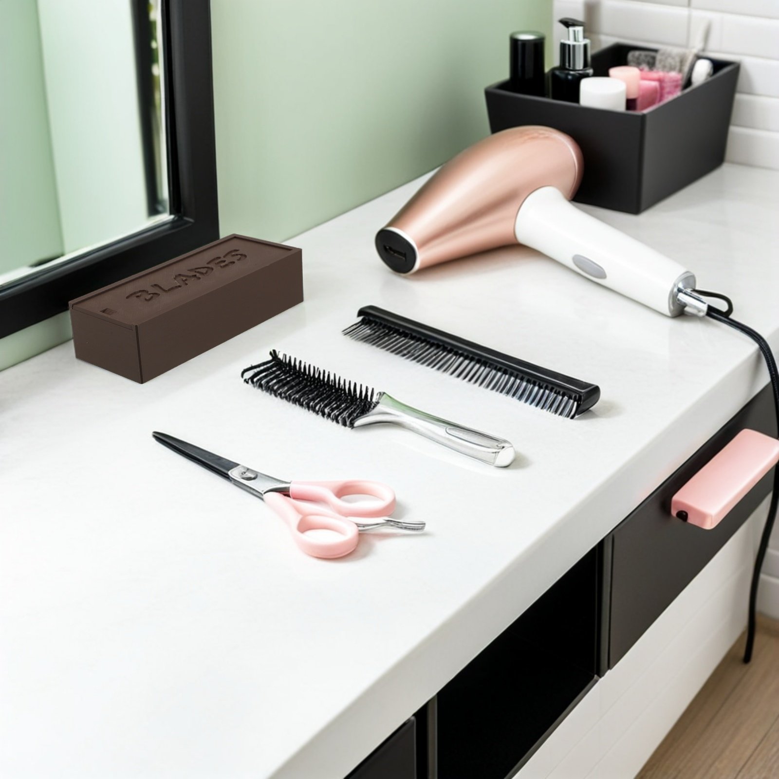 Home Bathroom Organizer - Estojo de armazenamento para lâminas de