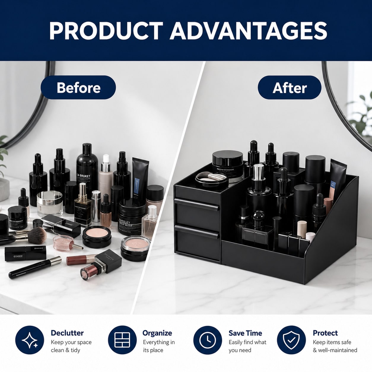 Organizador de Maquiagem, 2 Ga - Home Edit Bathroom Storage avaliação e preço